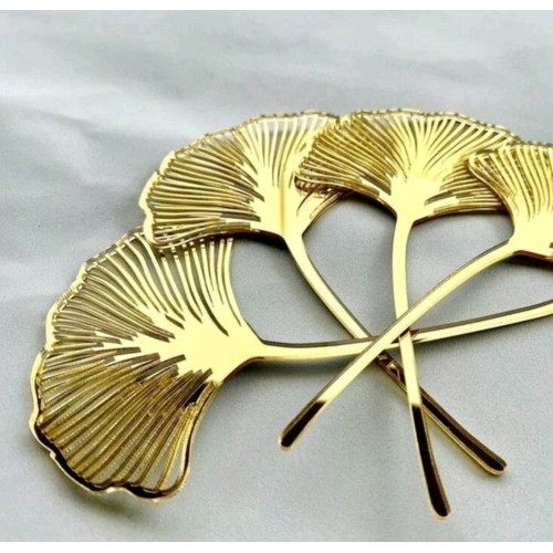 Cake Topper-Acrylic Ginkgo Leave-Pack of 2