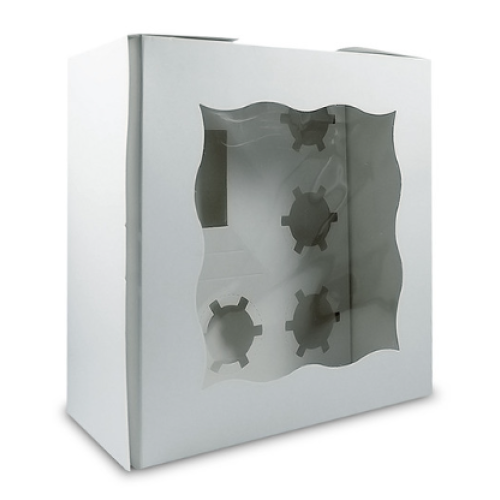 Bento 5 Cupcakes Soft Box With Scalloped Window Lid