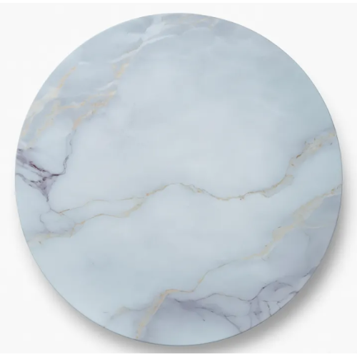 Round Cake Board Thin Masonite 14 inch - White Marble
