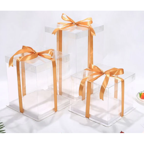 Clear Cake Box Square - 26cm box with 27cm height