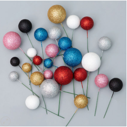 Faux Balls-Glitter Color-Pack of 6