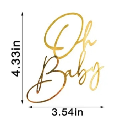 Cake Topper-Acrylic "Oh Baby"