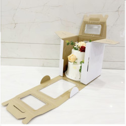 White C/Box- 3D 12" High With Window & Handle